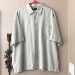 Men’s Tan Puritan Linen Short Sleeve Shirt Sz XL